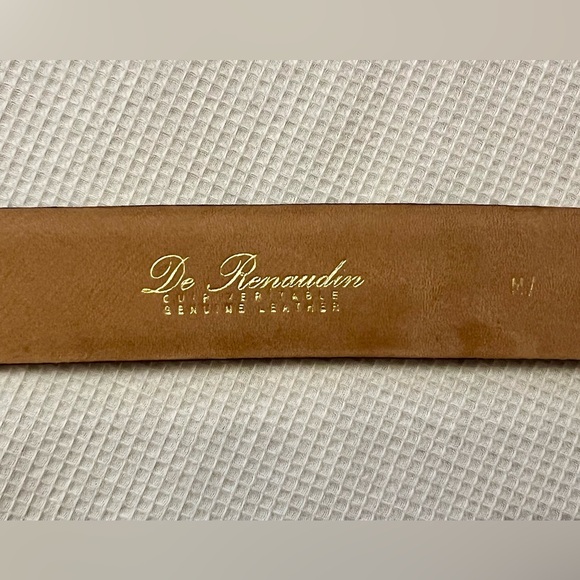 🤩💫VINTAGE Genuine Leather/Calf Hide Leopard Print Belt w/ Horn Buckle, Medium - Picture 5 of 9